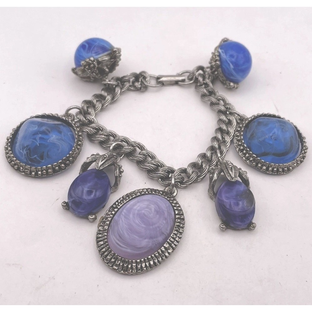 Vintage Cabochon Charm Bracelet